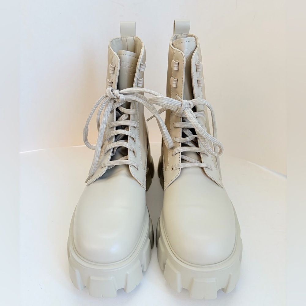 Prada Monolith brushed leather and Re-Nylon boots